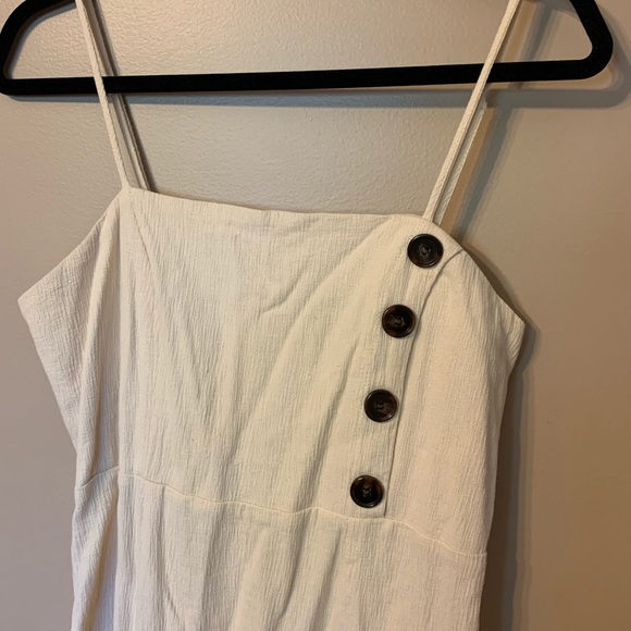 Cream mini dress with button detail - Picture 3 of 4